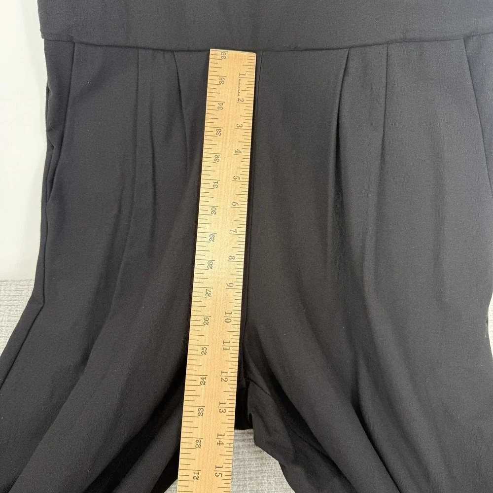 Eileen Fisher Dress Womens XS Black Midi Fit & Flare Sleeveless Pleated‎ Pockets